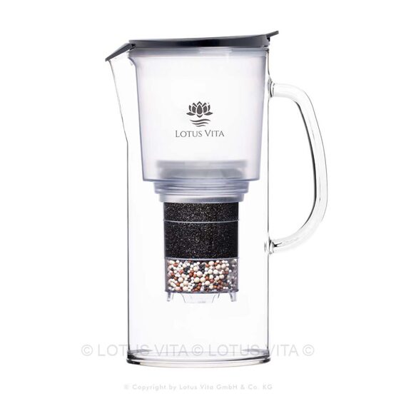 LOTUS Glas-Filterkanne TOYA – NATURA PLUS® – Anthrazit 1,4 L